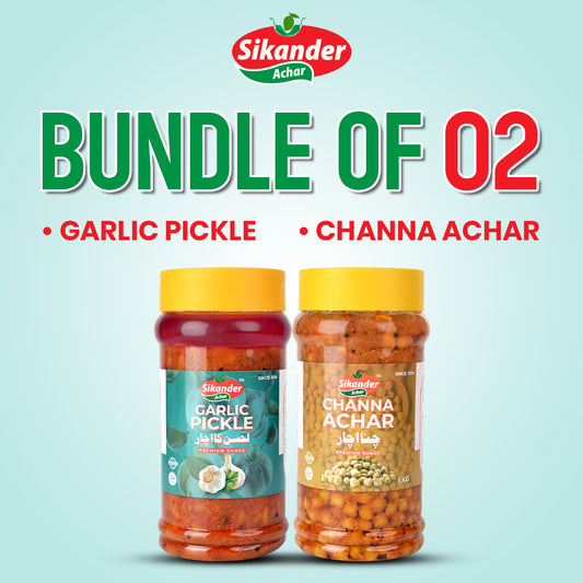 Bundle of 2 (Garlic Pickle, Chana Achar)